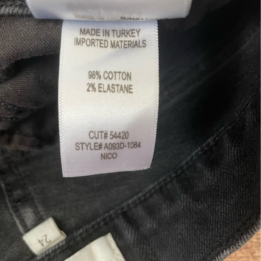 Agolde Button Fly Distressed Black Distressed Ski… - image 4